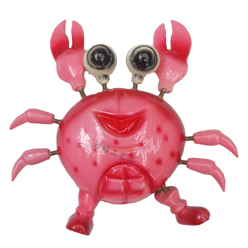 3D Three-Dimensional Color Plastic 4-Inch Happy Crab Refrigerator Sticker Creative Home Background Decoration Arts And Crafts Ornaments Application Scenario
