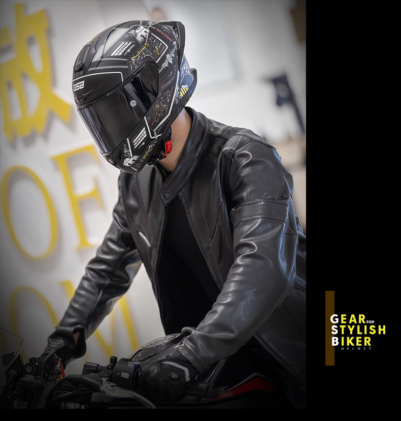  东来也联名摩托车头盔男女款大尾翼国潮机车全覆式头盔G-361GT详情2