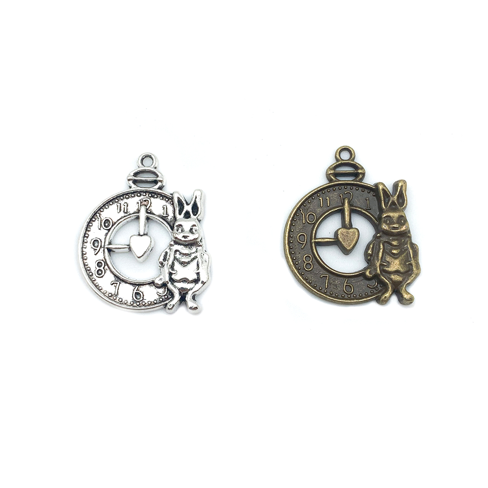 Single Hole With Hanging Rabbit Alarm Clock Zinc Alloy Accessory Y0643 details Picture