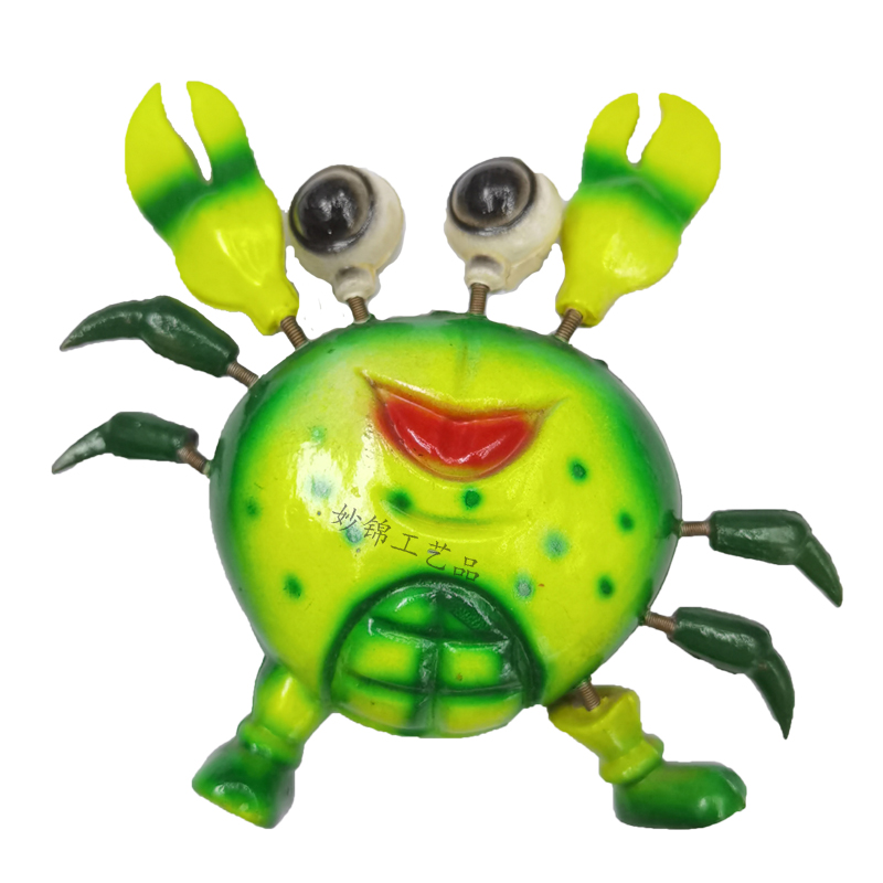 3D Three-Dimensional Color Plastic 4-Inch Happy Crab Refrigerator Sticker Creative Home Background Decoration Arts And Crafts Ornaments Specification drawing