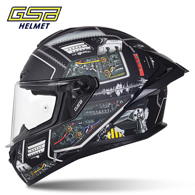 National trend GSB high-end large rear wing 263 full helmet motorcycle helmet, racing helmet, personalized helmet, retro helmet, women's half helmet Specification image