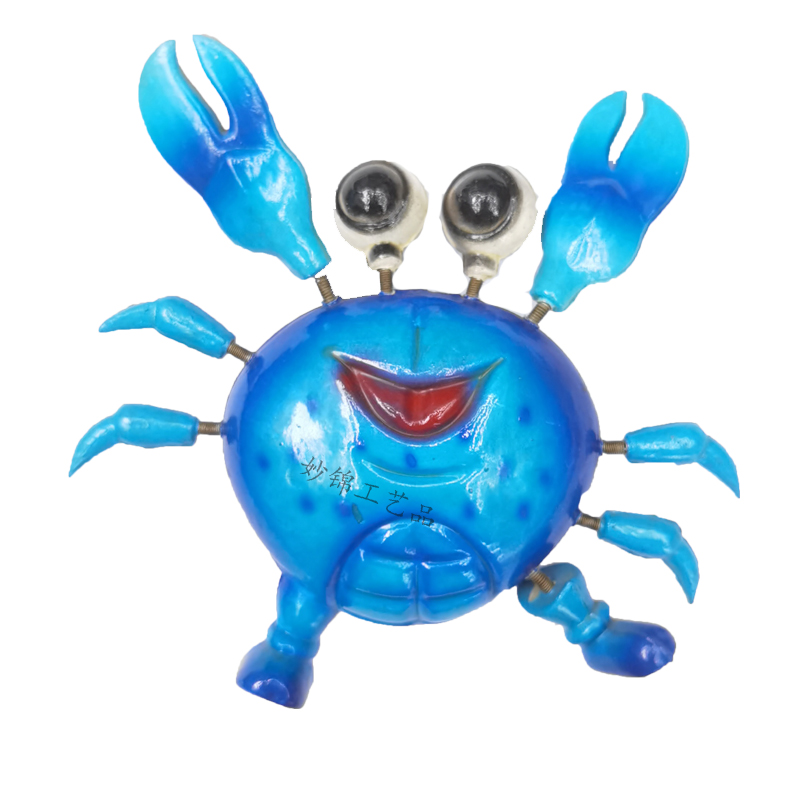 3D Three-Dimensional Color Plastic 4-Inch Happy Crab Refrigerator Sticker Creative Home Background Decoration Arts And Crafts Ornaments details Picture