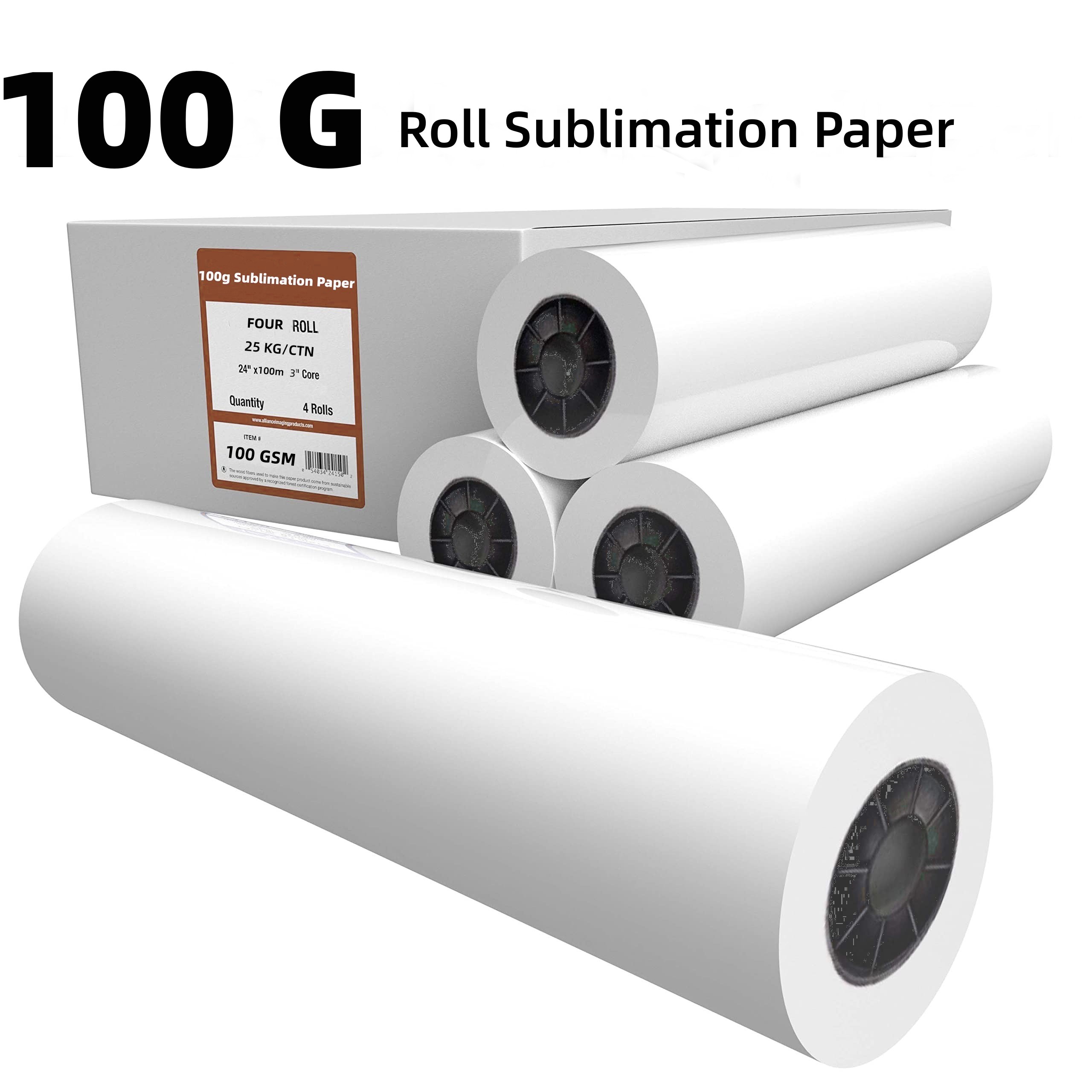 100G Roll Sublimation Paper 0.61Mx100m Thermal Transfer Paper Sublimation Transfer Paper Digital Heat Painting Sublimation Transfer Paper Digital Printing Paper Fast Drying Digital Printing Paper Sublimation Thermal Transfer Paper