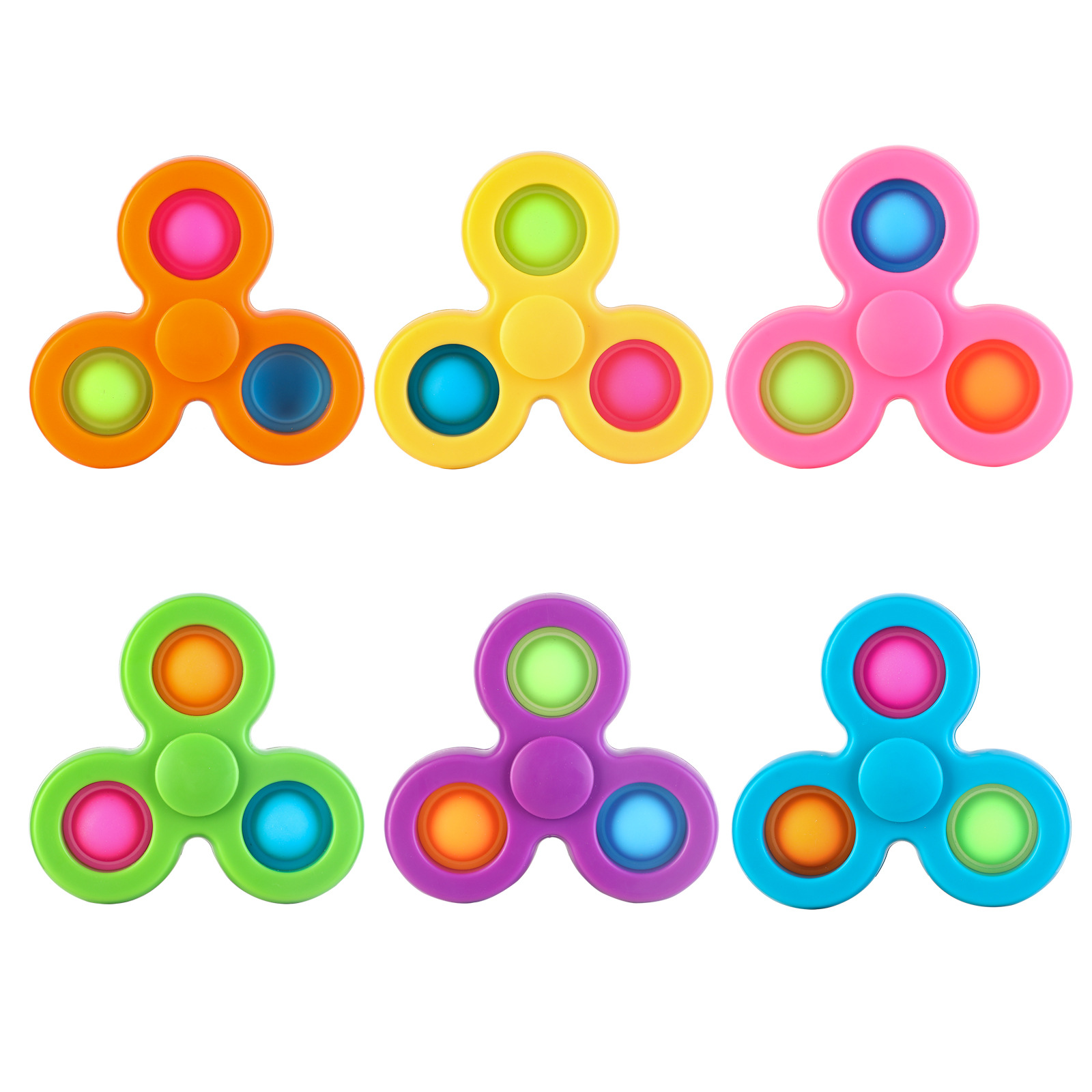 Color fidget spinner silica gel bubble music pinch music two-in-one extractor plastic toy gyro suction card packaging wholesale thumbnail