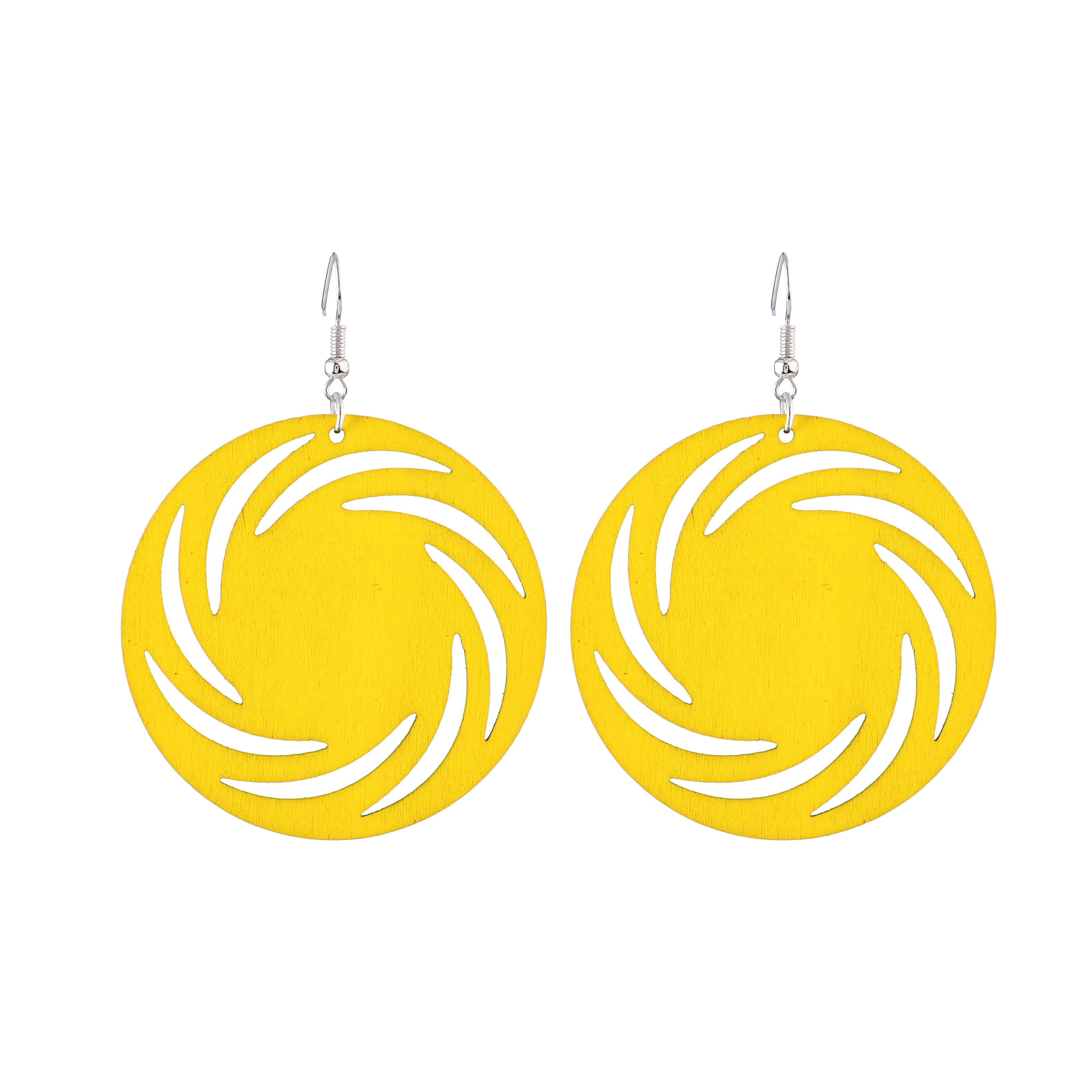 Whirlwind wooden pendant earrings ladies national style hollow fashion personality wood earrings earrings European and American accessories wholesale customization details Picture