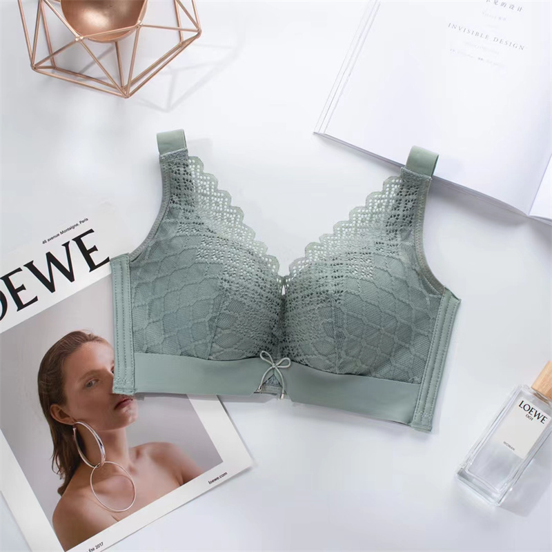 Elegant Lace Mesh Bra Women's Comfortable Underwire Underwear Push-Up Accessorizing Bra 35