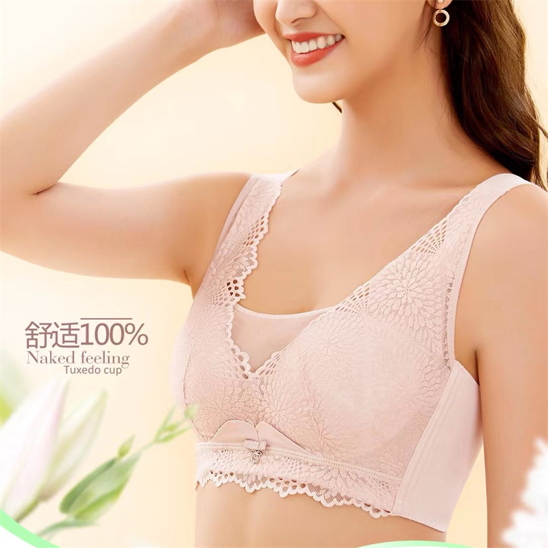 Elegant Lace Mesh Bra Women's Comfortable Underwire Underwear Push-Up Accessorizing Bra 37
