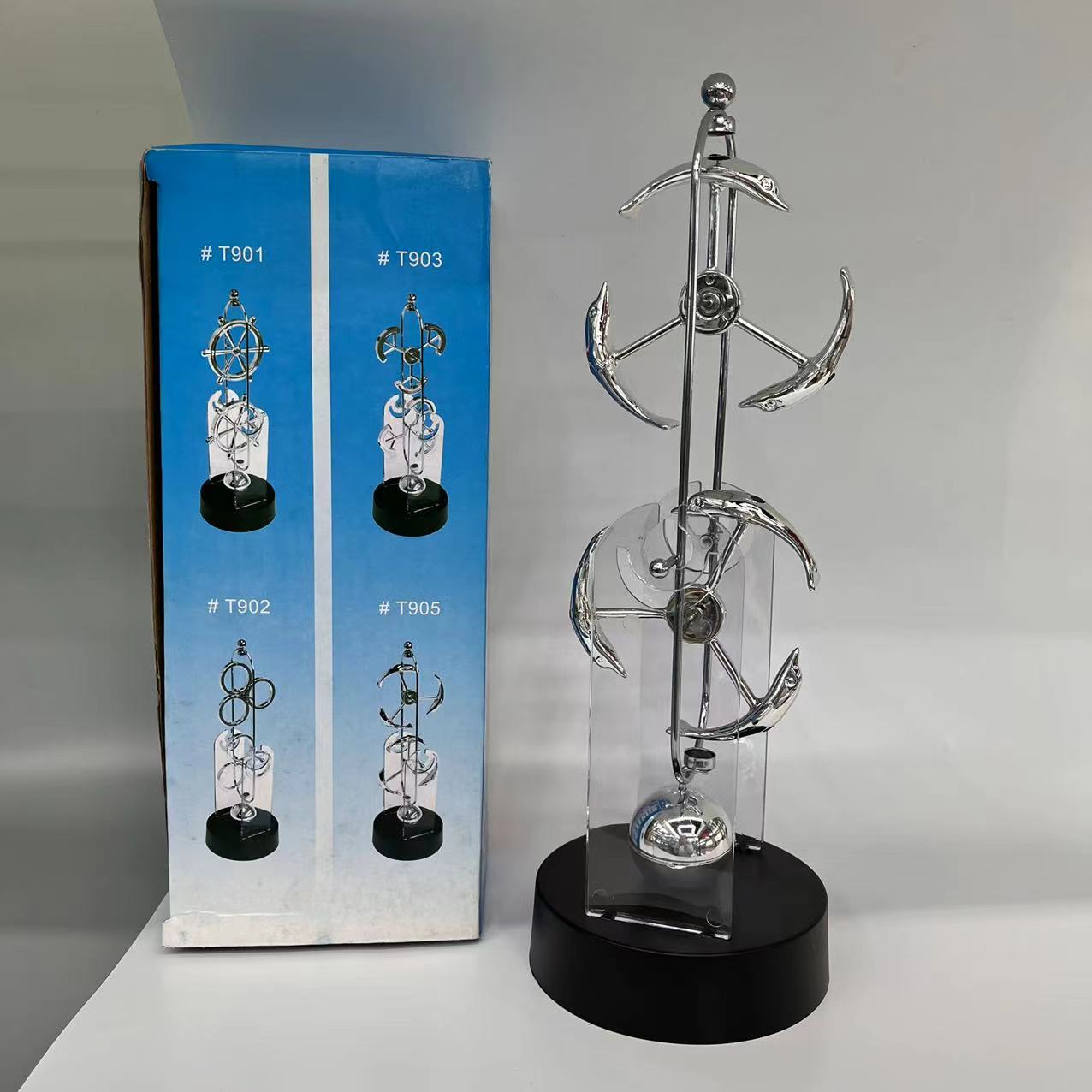 Creative Gift Set Home Decor Office ornaments Metal Double-layer three fish irregular chaotic pendulum wayward Rocker New home cabinet ornaments couples holiday gifts to each other thumbnail