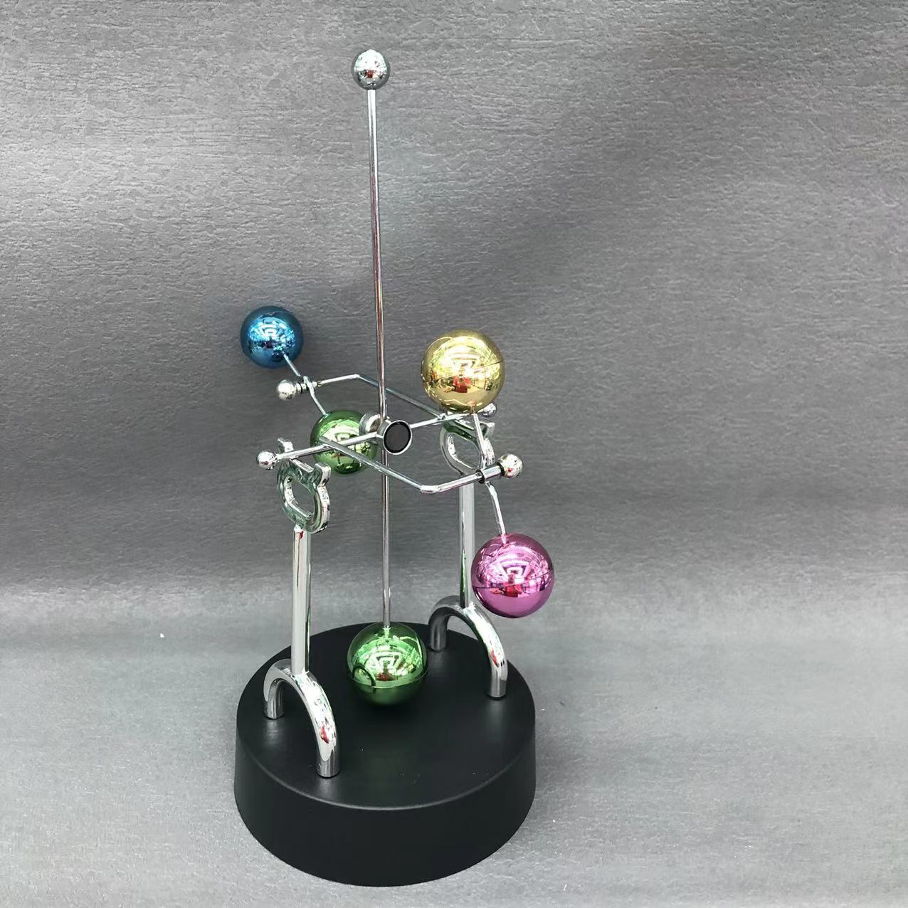 Creative Gift Set Home Decor Office ornaments Metal Chaos Pendulum Rocker Color Parallel Bars Swinging Chaos Pendulum Pieces living Room Ornaments Holiday gifts to each other thumbnail