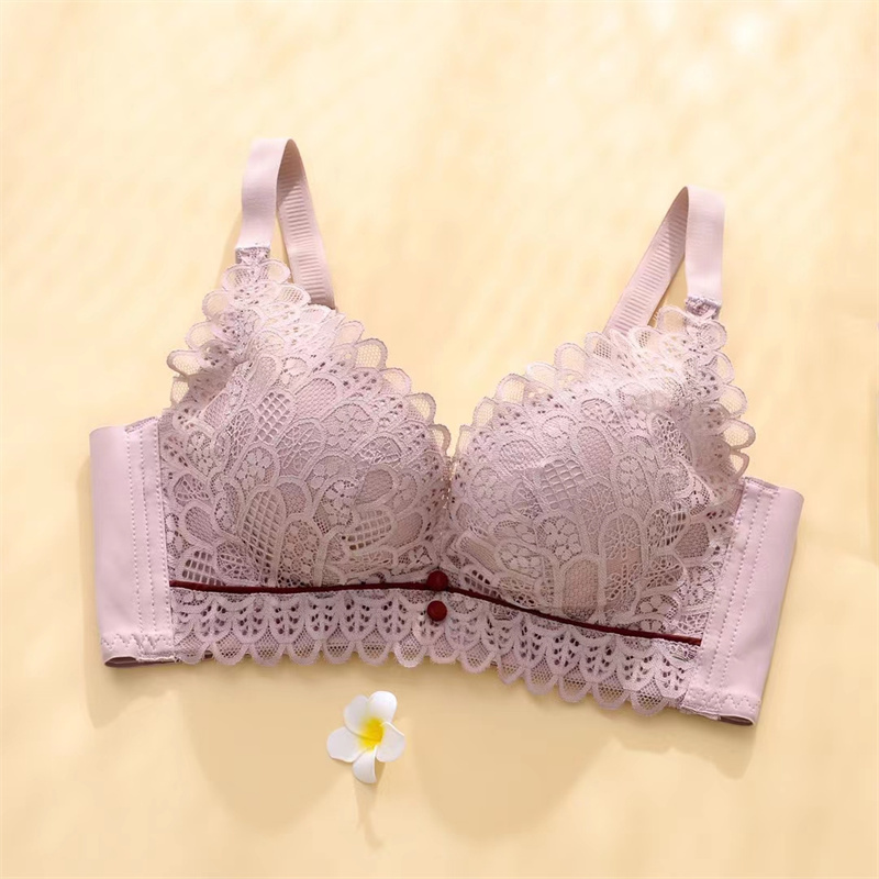 Elegant Lace Mesh Bra Women's Comfortable Underwire Underwear Push-Up Accessorizing Bra 21