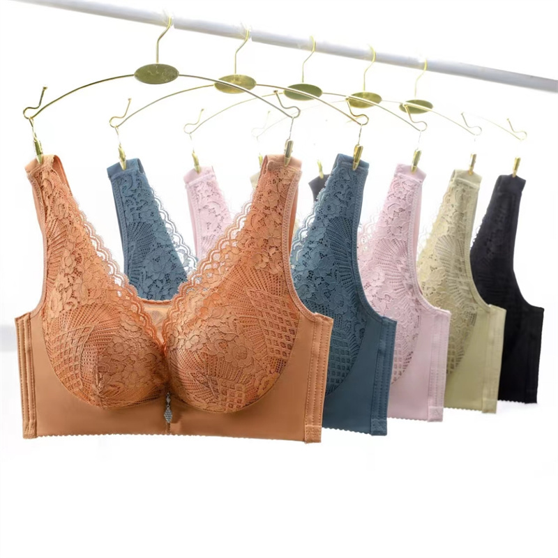 Elegant Lace Mesh Bra Women's Comfortable Underwire Underwear Push-Up Accessorizing Bra 29