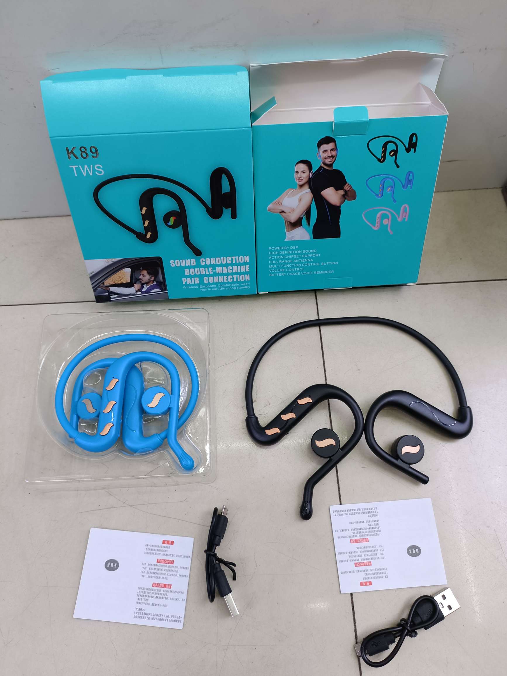 K89 Bone Conduction Bluetooth earphones Wireless earphones
