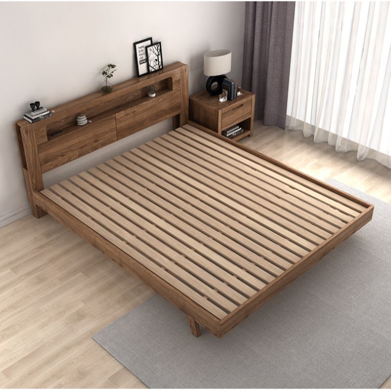 北欧床橡木高箱储物收纳纯全实木床胡桃双人现代简约1.8米1.5婚床