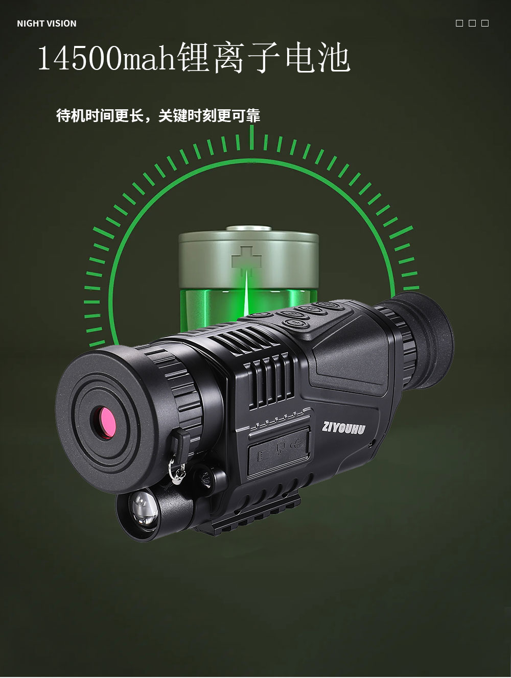 ZIYOUHUP1X-0540夜视仪红外手持夜间成像仪全黑红外线高倍望远镜详情2