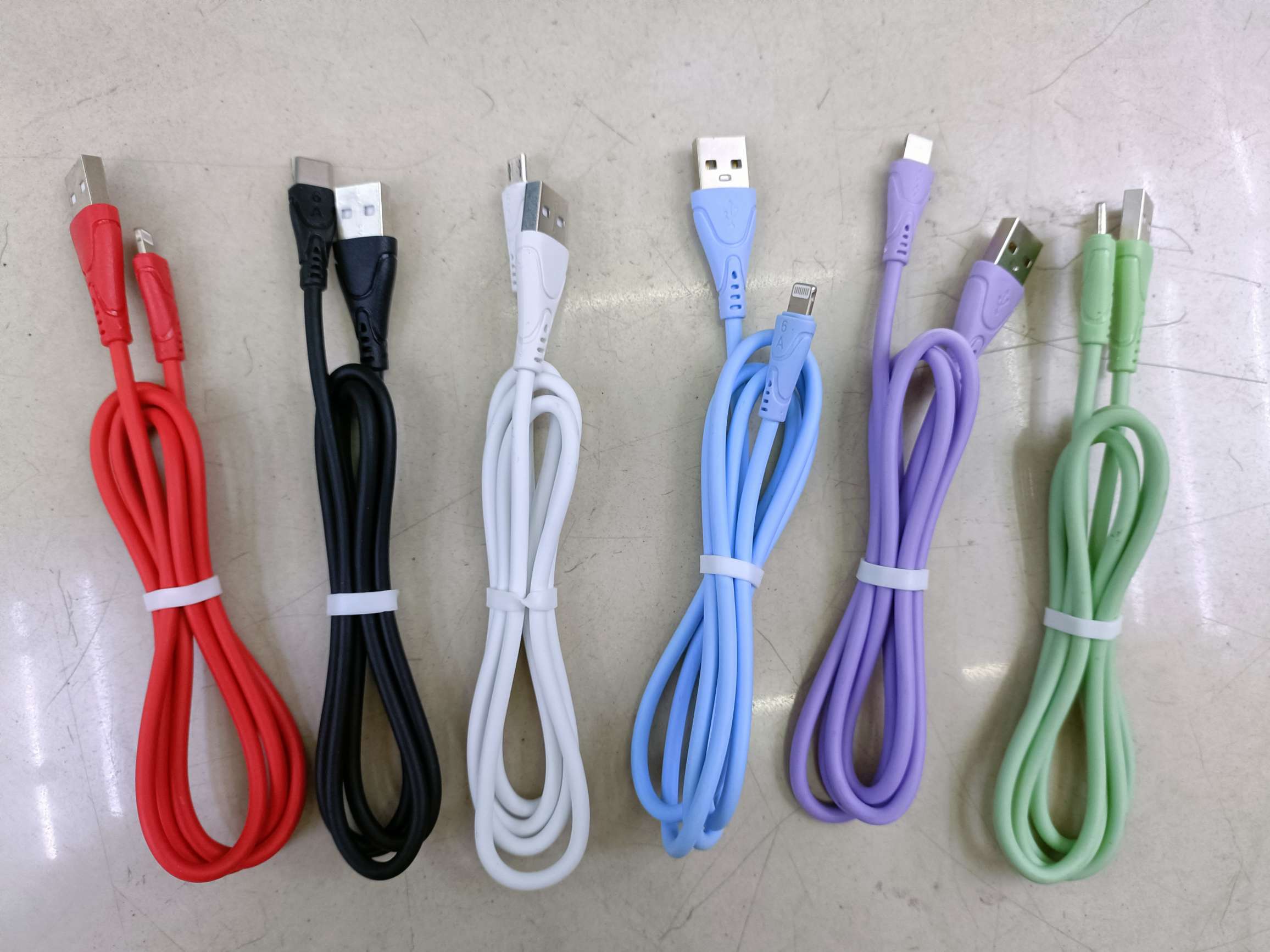 One meter PVC Macaron 6A line mobile phone data cable