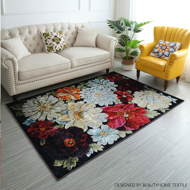 IBH carpet simple light luxury living room bedroom home mat HD gold diamond velvet carpet senior whole bed side carpet foot mat rug BH22120838 thumbnail