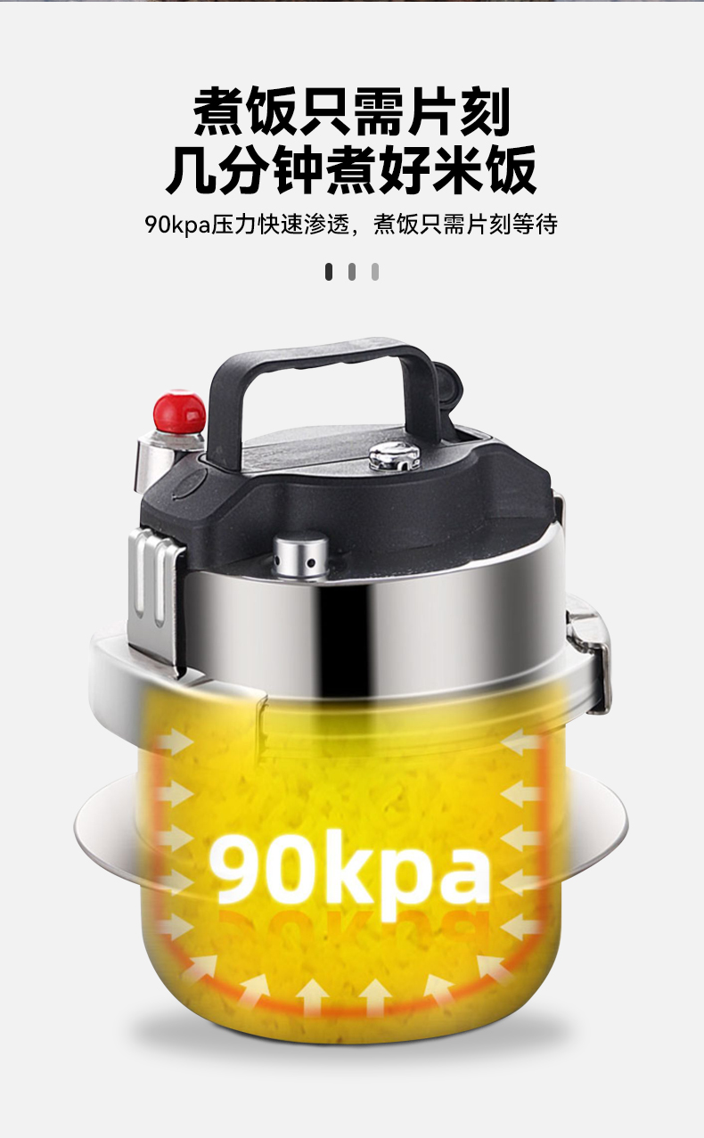Outdoor stainless steel pressure cooker, small pressure cooker, 煲仔饭 pot, soup stew pot, explosion-proof high-pressure soup stew pot pic 2