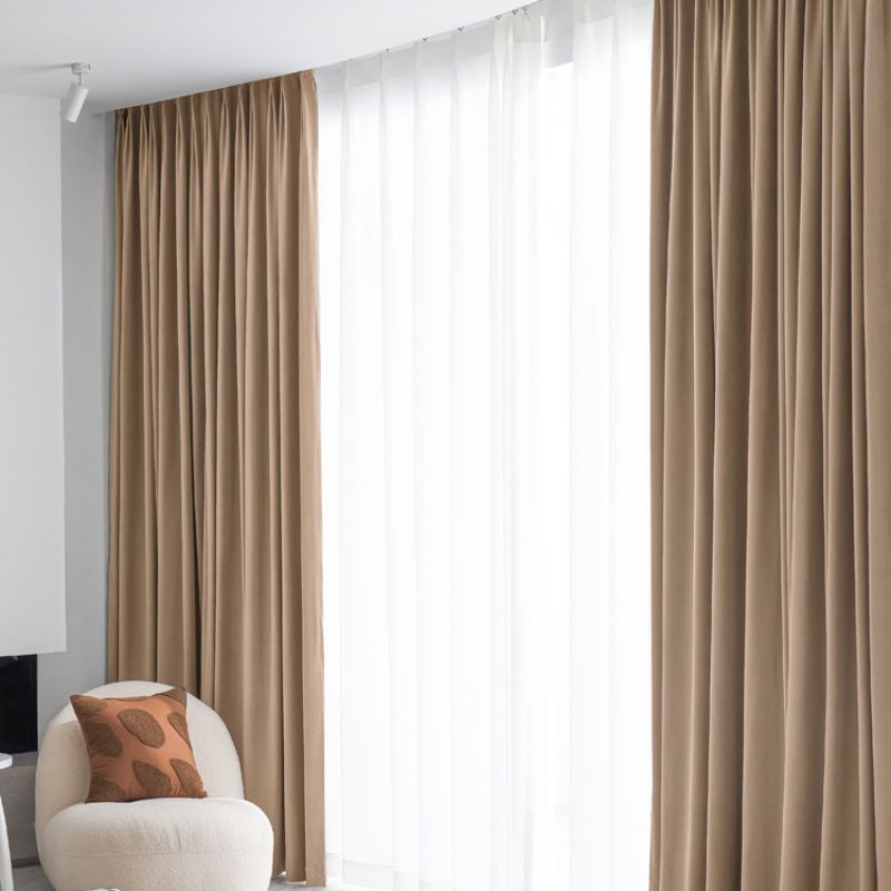 宾果软装新款澳州羊毛绒窗帘遮光法式北欧纯色客厅卧室书房阳台窗帘布图