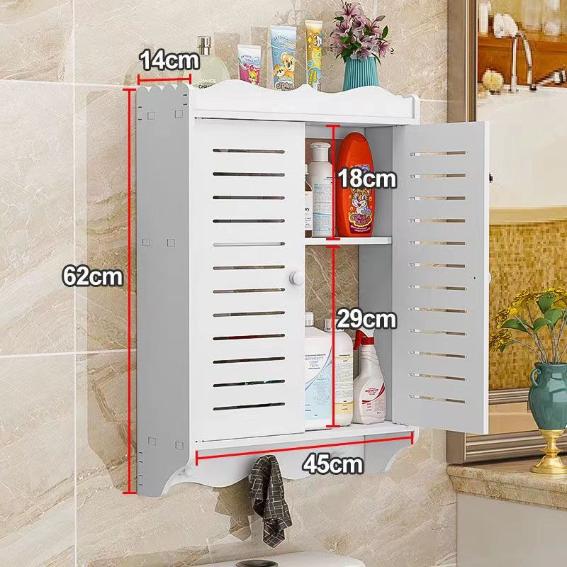 免打孔卫生间置物架浴室墙上带门收纳柜厕所壁Q挂式化妆用品收纳详情6