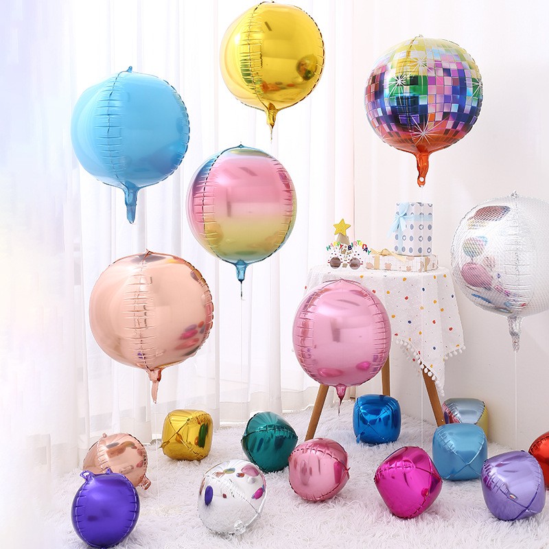 10寸18寸22寸4D球印花球生日派对装饰铝膜气球宴会背景装饰气球详情1