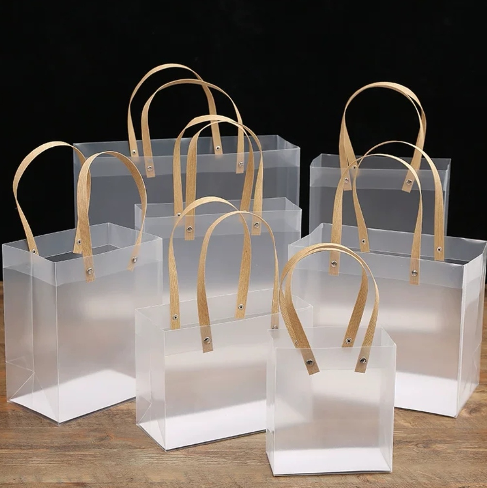New PP frosted gift bag row string handbag wedding candy mixed hand gift bag Christmas gift bag hand companion carrying bag wholesale thumbnail