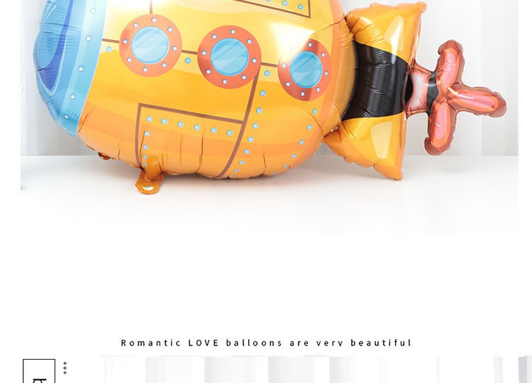 游艇潜水艇铝膜气球 男孩生日装饰批发 海上主题大号铝箔气球玩具详情3
