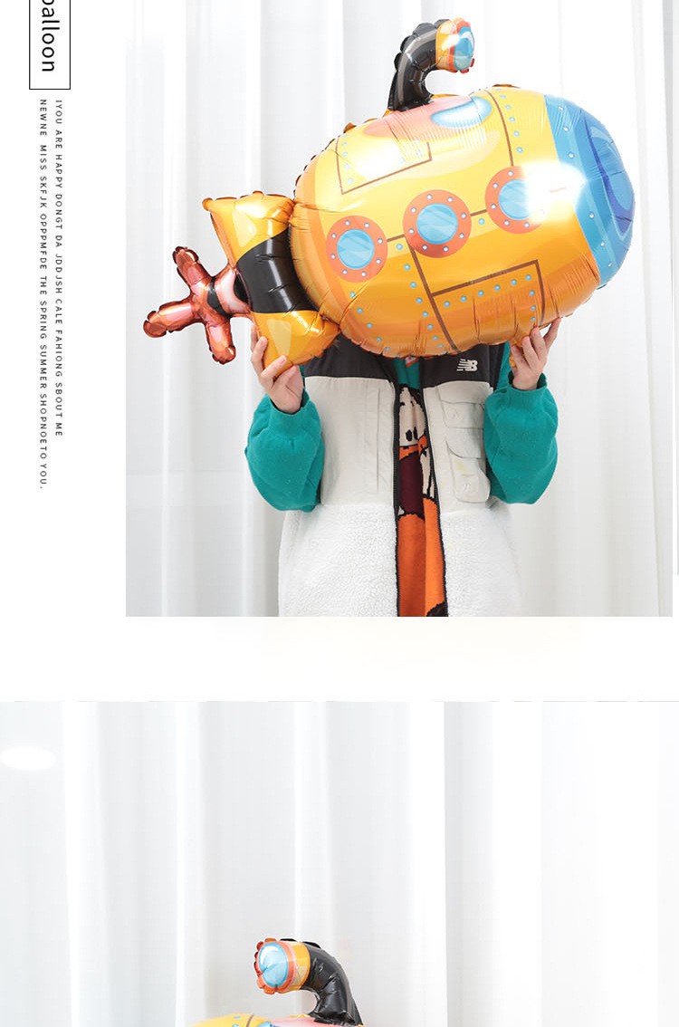 游艇潜水艇铝膜气球 男孩生日装饰批发 海上主题大号铝箔气球玩具详情4