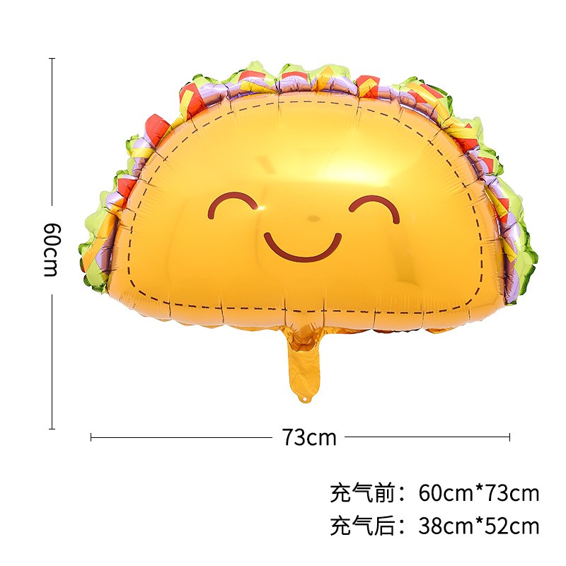 新款食物系列主题塔可TACO铝膜气球 墨西哥薄饼节日派对用品装饰详情4