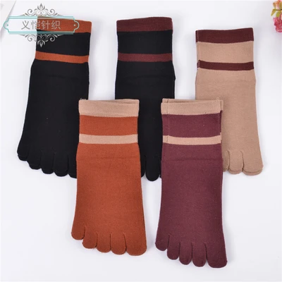 Women's Two-Color Sweat-Absorbing Mid-Tube Small White Shoes Must Have Five Fingers