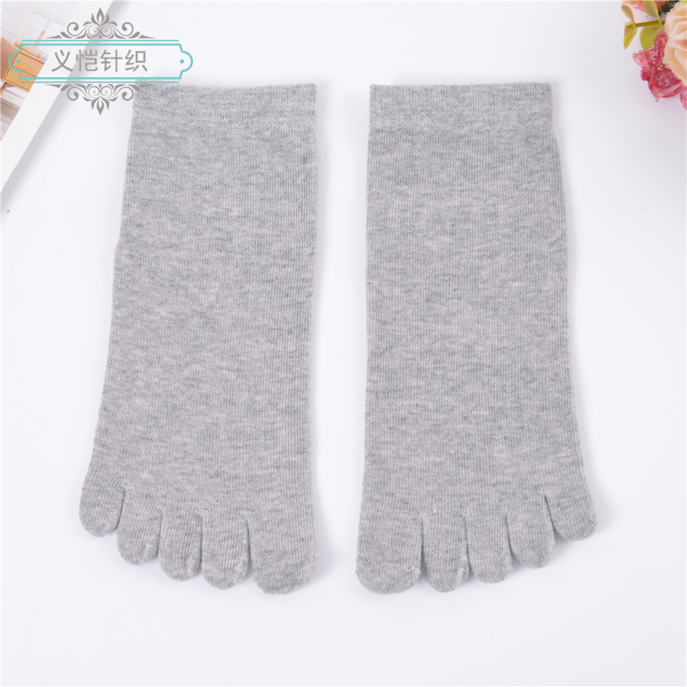 Women's Solid Color Sweat Absorption Midtube Small White Shoes Essential Five-Finger Comfort details Picture