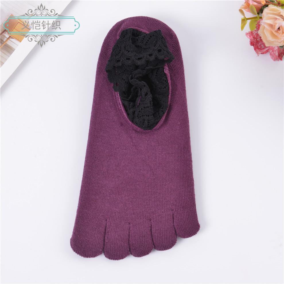 Women's Lace Lace Wicking Sweat Low Tube Small White Shoes Essential Five-Finger Comfort details Picture