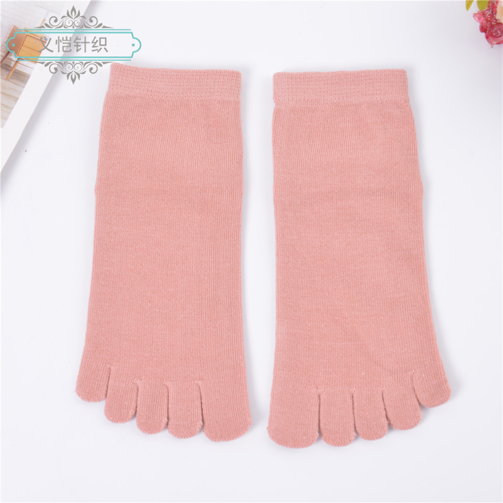 Women's Solid Color Sweat Absorption Midtube Small White Shoes Essential Five-Finger Comfort Specification drawing