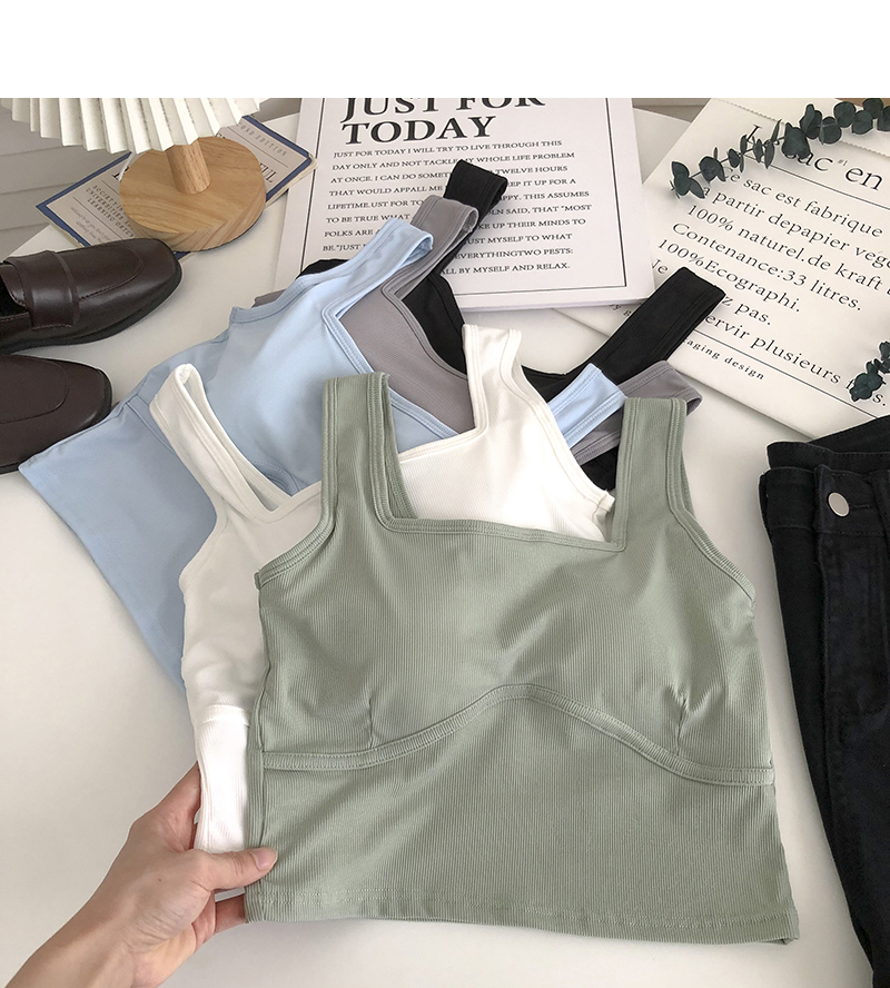 吊带背心美背女夏季内搭外穿文胸一体打底无袖T恤带胸垫上衣冰丝详情1