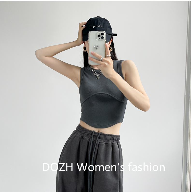 短款背心女吊带夏季紧身无袖设计感小众圆弧内搭打底外穿甜辣上衣详情9