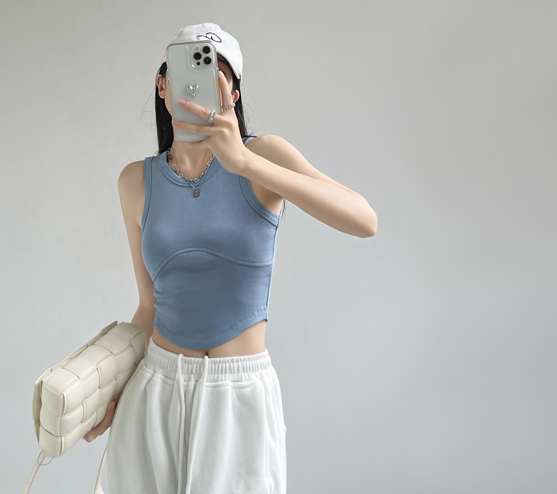 短款背心女吊带夏季紧身无袖设计感小众圆弧内搭打底外穿甜辣上衣详情8