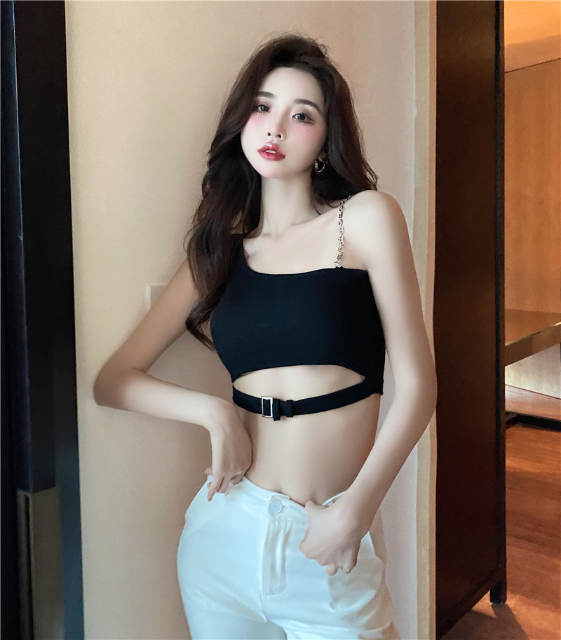 Women's 2022 Summer new collection: One-shoulder design, stylish, halter top, sexy outerwear for hot girls details Picture