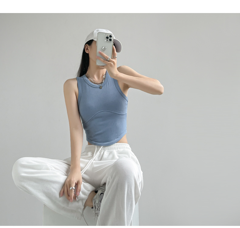 短款背心女吊带夏季紧身无袖设计感小众圆弧内搭打底外穿甜辣上衣详情2