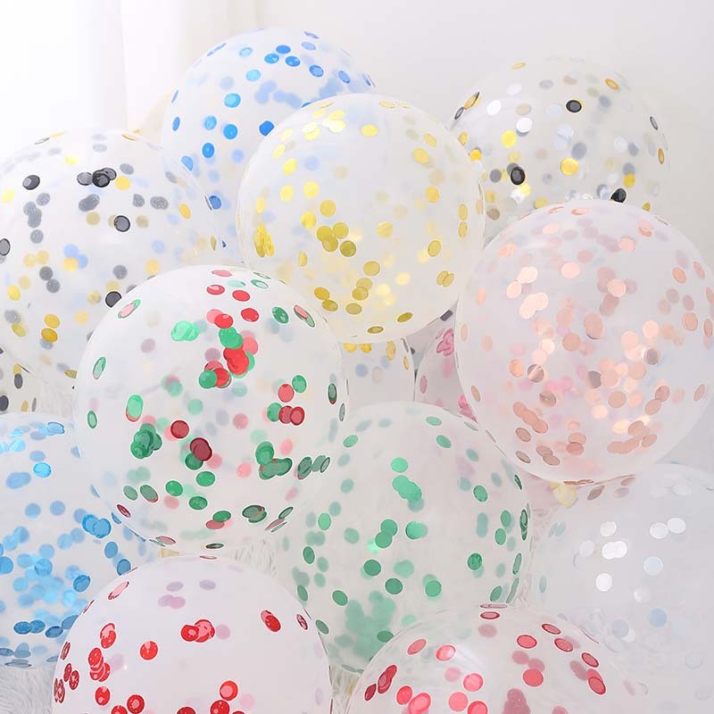 12寸2.8g亮片透明乳胶气球生日派对婚礼浪漫装饰乳胶气球网红气球详情1
