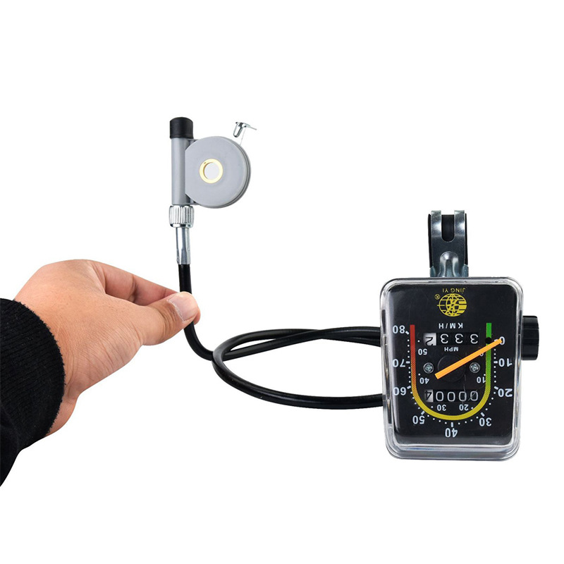 JY-092 speedometer (pointer type), bicycle wired speedometer, tricycle, bicycle mechanical speedometer, square tachometer, internal speedometer, odometer, speedometer Item Picture