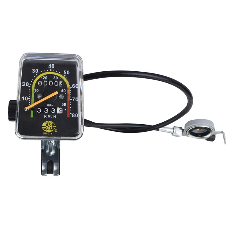 JY-092 speedometer (pointer type), bicycle wired speedometer, tricycle, bicycle mechanical speedometer, square tachometer, internal speedometer, odometer, speedometer Application Scenario