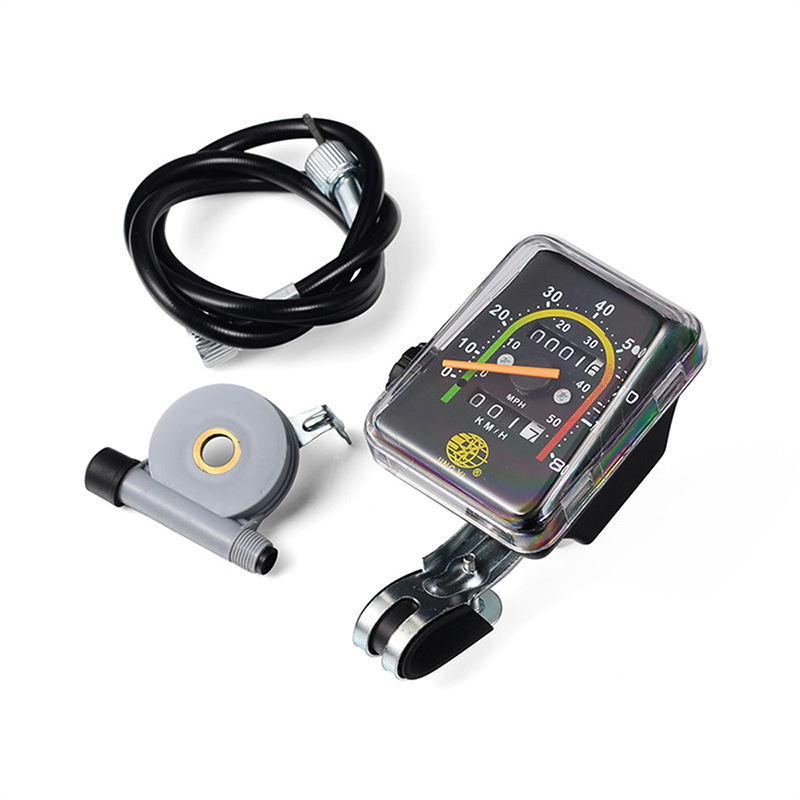JY-092 speedometer (pointer type), bicycle wired speedometer, tricycle, bicycle mechanical speedometer, square tachometer, internal speedometer, odometer, speedometer Specification image