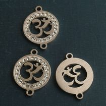 Stainless steel India OM symbol diamond bracelet pendant Titanium steel polishing diy jewelry accessories cross-border foreign trade