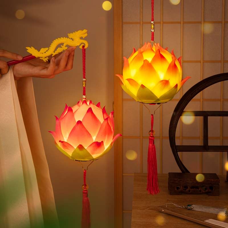 Lantern Mid-Autumn Festival lantern, children's hand-held lantern, kindergarten diy parent-child handmade glowing wooden material package Item Picture