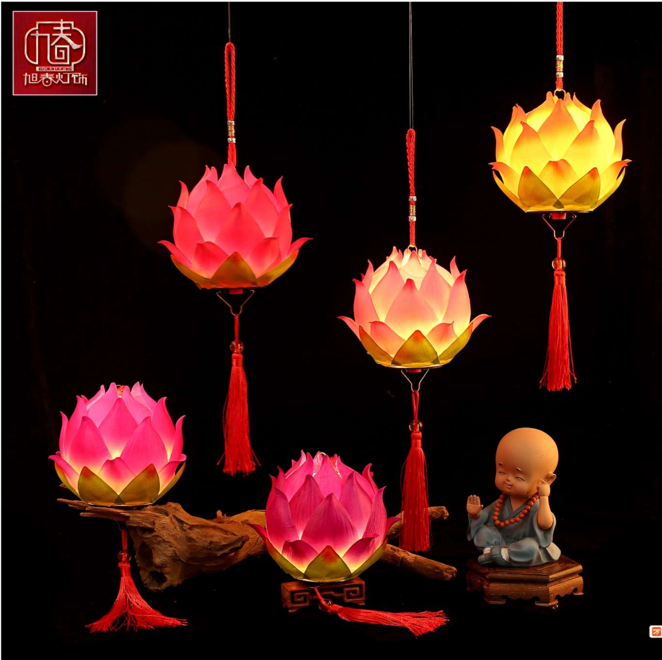 2023 New Lotus Battery-powered music hand-held Lantern Festival Blessing and Auspicious Children's Toy Lantern details Picture