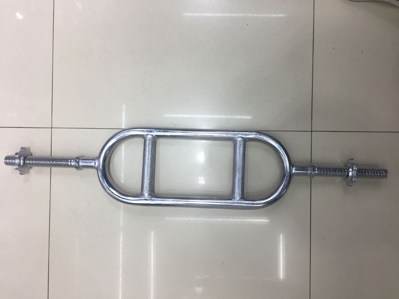 家用哑铃健身哑铃片哑铃杆子68cm全铁滚花纹路环形杆子