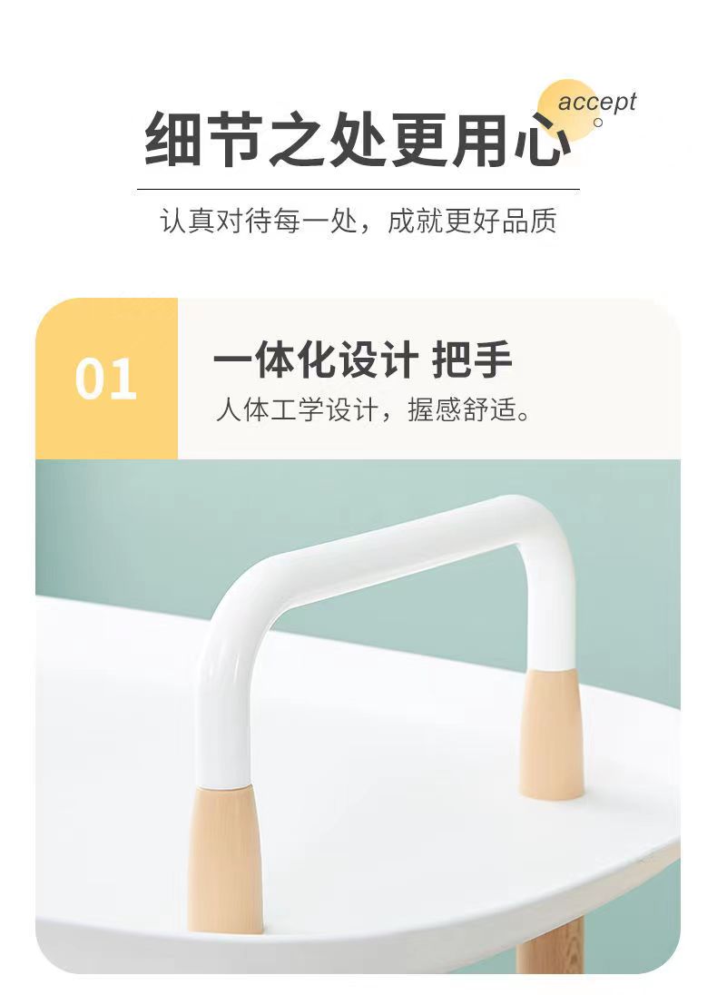 北欧风小推车置物架客厅卧室小茶几美容院落地可移动多层置物架详情5