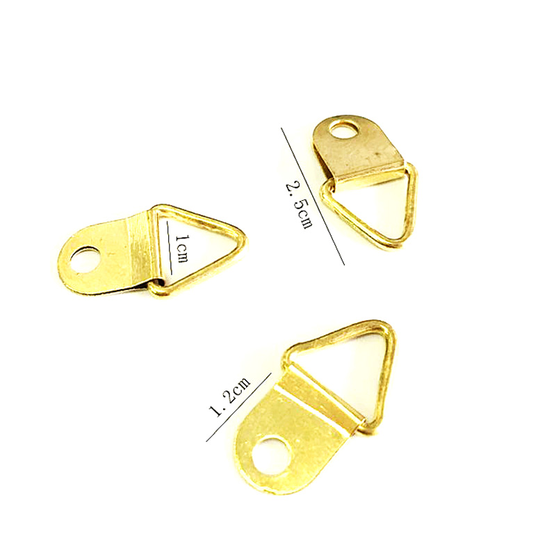 200319 Photo frame accessories back alloy gold triangle hanging ring Specification drawing