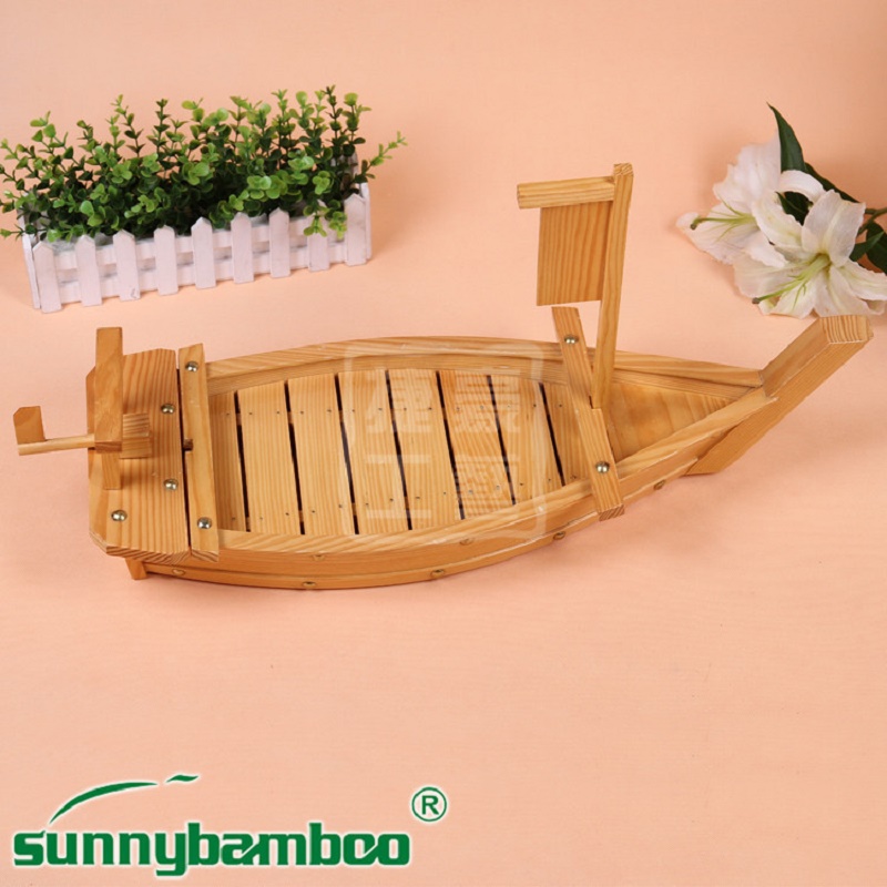 Japanese dishes Japanese and Korean dishes tableware Creative sushi wooden boat custom wooden tableware Yiwu good goods wooden sushi boat