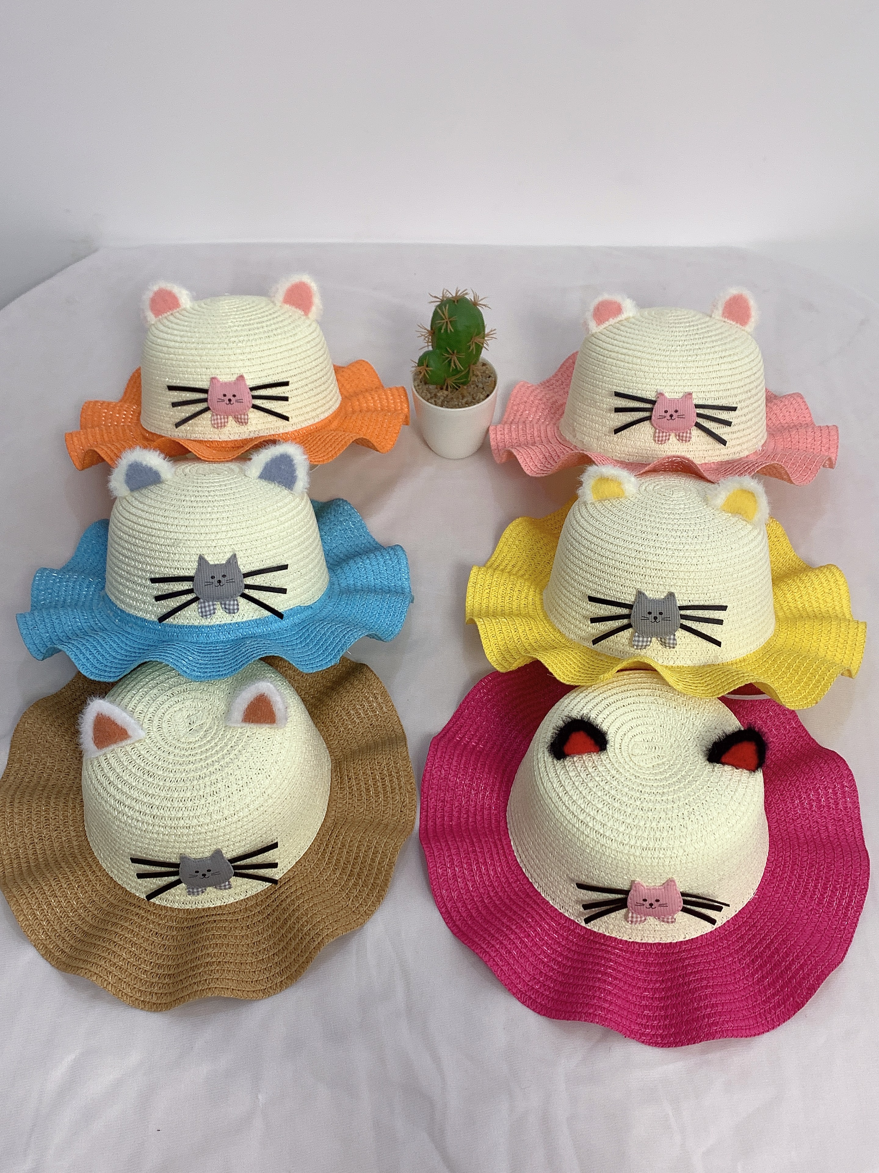 Manufacturers explosive travel sun sunscreen straw hat cartoon sun hat creative children's gift hat a hair 38 thumbnail