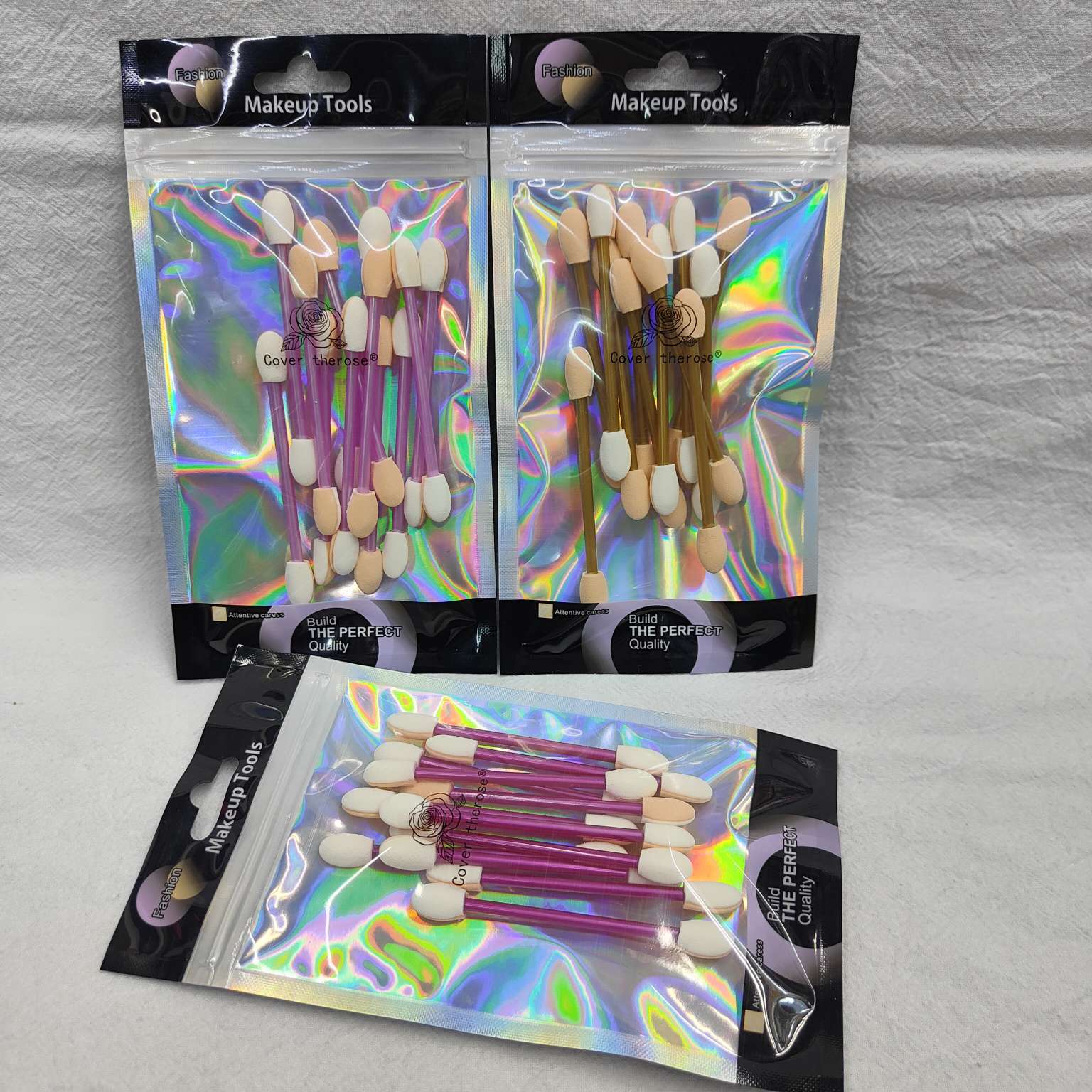 Rose A385#12pcs double-headed cotton cotton 26414 Xandri Makeup tools 24 sets of double-headed cotton